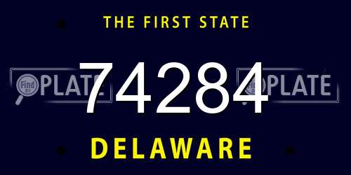74284 Delaware License Plate