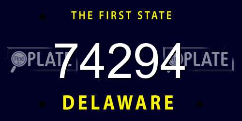 74294 Delaware License Plate