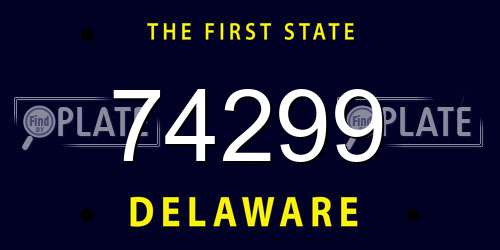 74299 Delaware License Plate