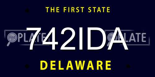 742IDA Delaware License Plate