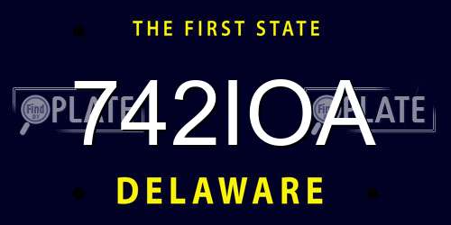 742IOA Delaware License Plate