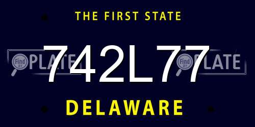 742L77 Delaware License Plate