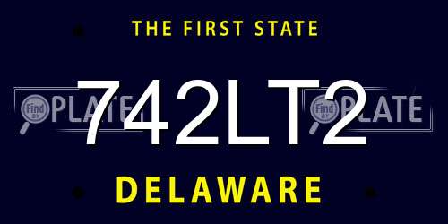 742LT2 Delaware License Plate