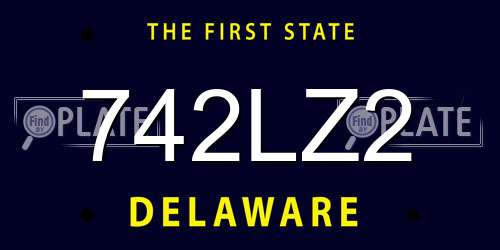 742LZ2 Delaware License Plate