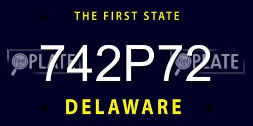 742P72 Delaware License Plate
