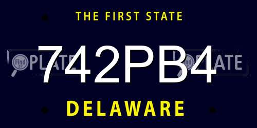 742PB4 Delaware License Plate
