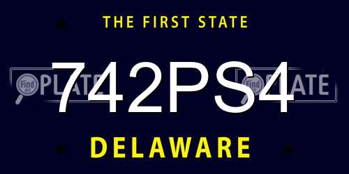 742PS4 Delaware License Plate