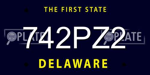 742PZ2 Delaware License Plate