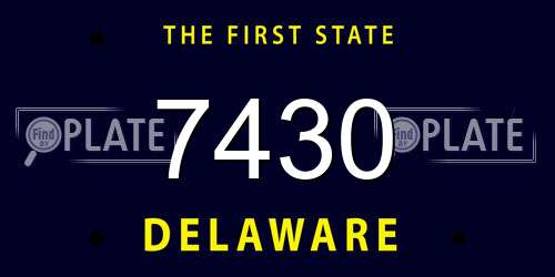 7430 Delaware License Plate