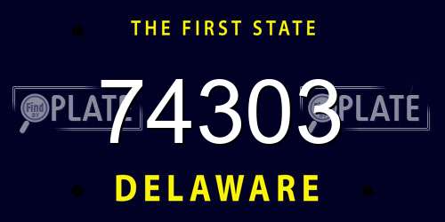 74303 Delaware License Plate