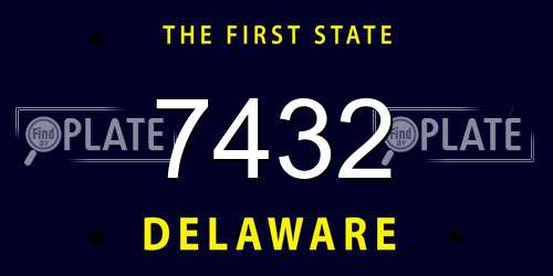 7432 Delaware License Plate