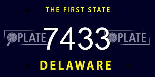 7433 Delaware License Plate