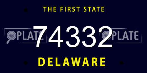 74332 Delaware License Plate