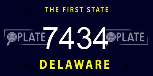 7434 Delaware License Plate