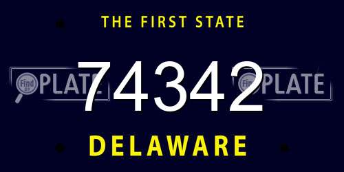 74342 Delaware License Plate