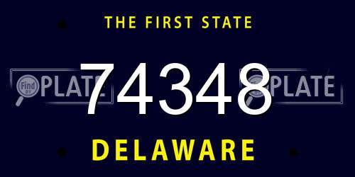 74348 Delaware License Plate
