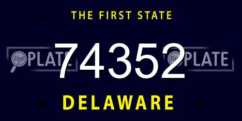 74352 Delaware License Plate