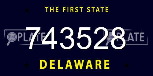 743528 Delaware License Plate