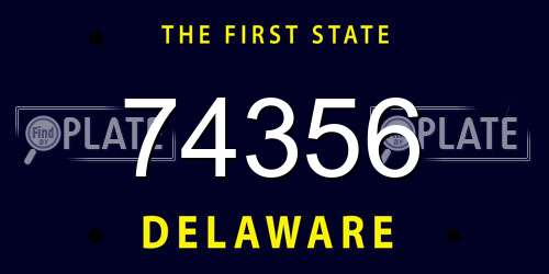 74356 Delaware License Plate