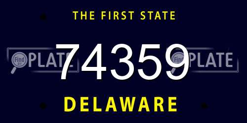 74359 Delaware License Plate