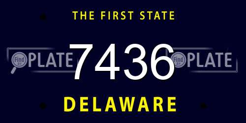 7436 Delaware License Plate