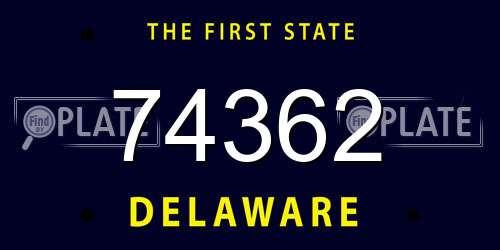 74362 Delaware License Plate