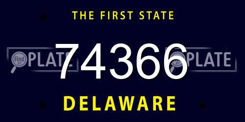 74366 Delaware License Plate