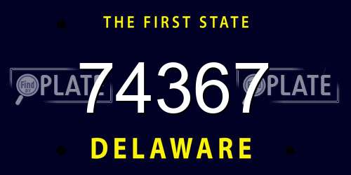 74367 Delaware License Plate
