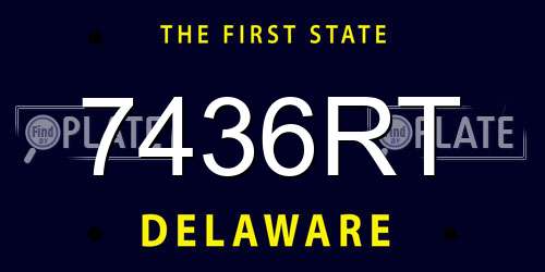 7436RT Delaware License Plate