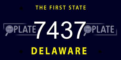 7437 Delaware License Plate
