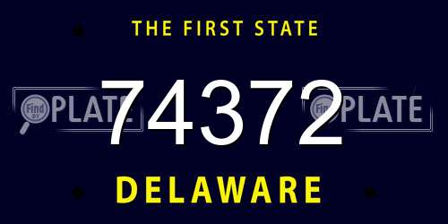 74372 Delaware License Plate