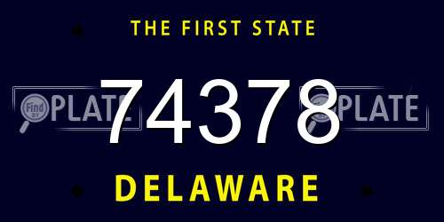 74378 Delaware License Plate