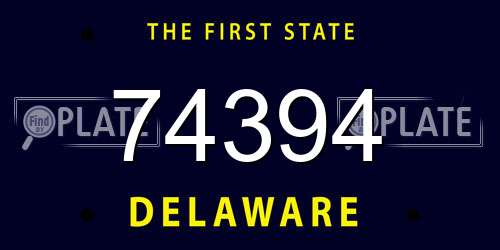 74394 Delaware License Plate