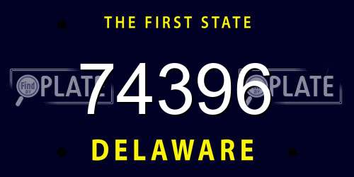 74396 Delaware License Plate