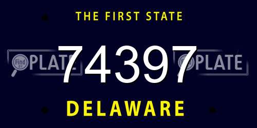 74397 Delaware License Plate
