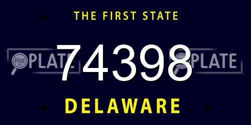 74398 Delaware License Plate