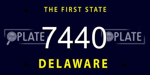 7440 Delaware License Plate