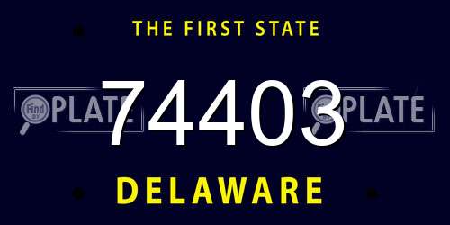 74403 Delaware License Plate