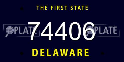 74406 Delaware License Plate