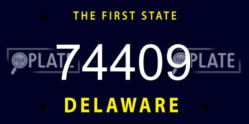 74409 Delaware License Plate