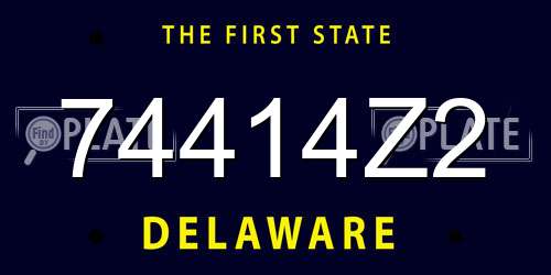 74414Z2 Delaware License Plate
