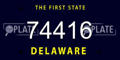 74416 Delaware License Plate