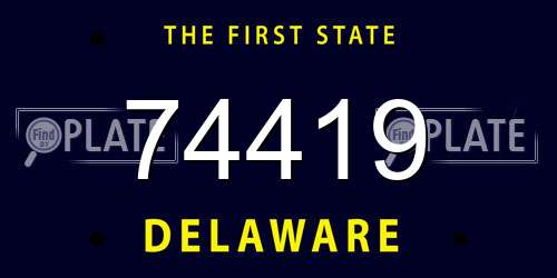 74419 Delaware License Plate