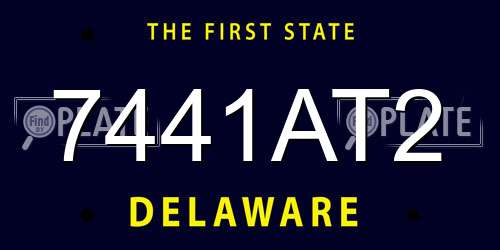 7441AT2 Delaware License Plate