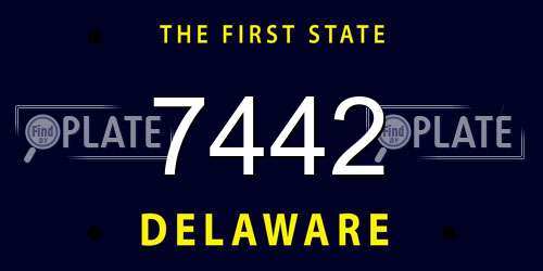 7442 Delaware License Plate