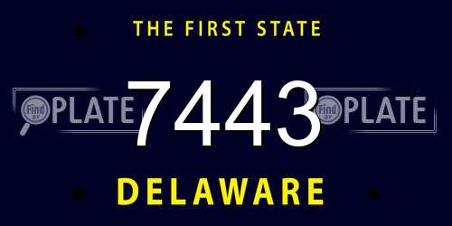 7443 Delaware License Plate