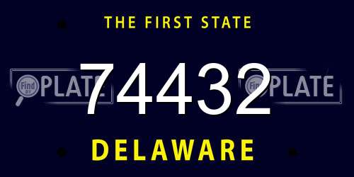 74432 Delaware License Plate