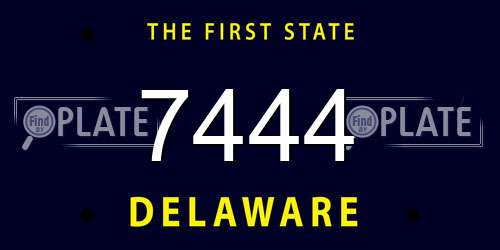 7444 Delaware License Plate