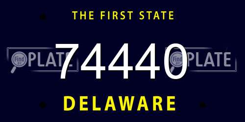 74440 Delaware License Plate