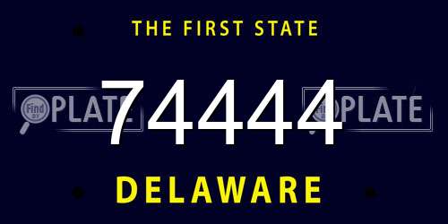 74444 Delaware License Plate